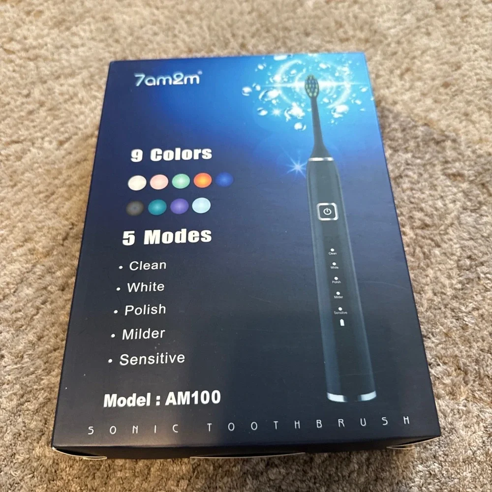 7am2m Model AM100 Sonic Electric Toothbrush Pink Motor 5 Modes Rechargeable‎